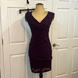 Elegant Purple Sequin Dress